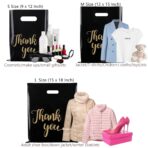 100 Pack Black Thank You Shopping Bags for Small Business - 12"x15" Extra Thick 2.36 Mil Plastic Retail Thank You Bags with Handles for Stores, Boutique, Clothes, Business Gift - Image 3
