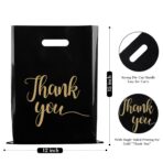 100 Pack Black Thank You Shopping Bags for Small Business - 12"x15" Extra Thick 2.36 Mil Plastic Retail Thank You Bags with Handles for Stores, Boutique, Clothes, Business Gift - Image 4