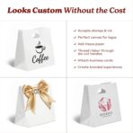 White Kraft Paper Bags with Die Cut Handles 11" x 6" x 11" - Recyclable Shopping Tote Bag for Retail, Gifts, Restaurant Takeout, Catering, Bakery, Small Business, Party Favors - 500 Pack - Image 6