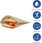 Karat Grease and Leak-Resistant Paper Sandwich Bags, BPA-Free and PFAs-Free, Recyclable Paper Bags for Snacks and Lunch, Sealable, Easy-to-Open, Flat-Storage Design - Pack of 2000 pcs (Kraft) - Image 3