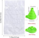 100 Bags Disposable Ice Cube Bags,Stackable Easy Release Ice Cube Mold Trays, Self-Seal Freezing Maker,Cold Ice Pack Cooler Bag for Cocktail Food Wine, Transparent with 1 funnels - Image 3