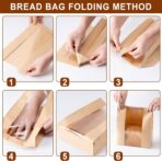 50Pcs Sourdough Paper Bread Bags for Homemade Bread with Window, Includes 50PCS Label Seal Stickers for Food Storage(50% Thicker 13.7x8.3x3.5 in - Large) - Image 6