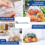 AssurePak Clear Produce Roll -250 Bags - 12"x20" – HDPE - 17 Microns - for Food Storage, Grocery Use, Small Business, Kitchen Organization, Reusable Produce, Packaging, Fridge Storage - Image 5