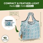 ECO CHIC Foldable Reusable Large Recycled Grocery Bags Lightweight Shopping Tote Bags with Storage Pouch - Collection of 4 bags - Image 5