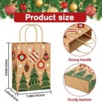 Vellibring 24pcs Christmas Kraft Gift Bags,Xmas Paper Bags with Handle Goody Bags Medium Xmas Assorted Paper Christmas Prints Bags for Holiday Party Decor Favors Supplies - Image 3
