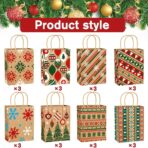 Vellibring 24pcs Christmas Kraft Gift Bags,Xmas Paper Bags with Handle Goody Bags Medium Xmas Assorted Paper Christmas Prints Bags for Holiday Party Decor Favors Supplies - Image 4
