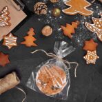 200 Pcs 10 in x 6 in(1.4mil.) Clear Flat Cello Cellophane Treat Bags Good for Bakery, Cookies, Candies,Dessert with five random color Twist Ties! - Image 3