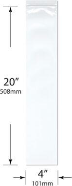 Plymor 4" x 20" (Pack of 100), 4 Mil Heavy Duty Zipper Reclosable Plastic Bags - Image 3