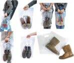 12 pieces of Zipper Heavy duty Clear Plastic Poly Bags Resealable Storage Shoes, Boot, Clothing, Linens, Books, Toys and others, a pleated expandable bottom. (Gentleman Shoes Bags) - Image 5