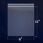 iMailer - 100 Count - 9" x 12" Zip Bags - Clear Reclosable Zip Plastic Poly Bags with Resealable Lock Seal Zipper for Art Prints, A4, Letter Sized Documents, Clothing - Image 3