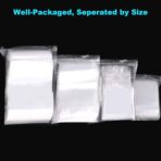 400 Pcs Small Plastic Bags, Resealable Clear Jewelry Bags, Small Baggies, Poly Reclosable Mini Bag, 4 Assorted Sizes 6x3.9 4.7x3.1 3.5x2.3 2.7x2IN, 2 Mil Zipper Bag for Jewelry Pill Packaging VOPTON - Image 6