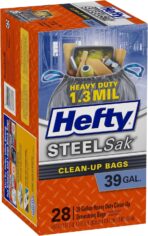 Hefty SteelSak Heavy Duty Large Clean-Up Trash Bags, 39 Gallon, 28 Count - Image 4