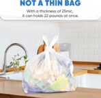 Plastic Bags, (11.5”x 6.5" x 21”)(500Pack) White Plastic Shopping Bags with Handles for Small Business Grocery T Shirt Bag Reusable and Disposable, in Bulk - Image 3