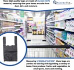 Plastic Bag-Black Plain Embossed T-Shirt Bag 8"x 4"x 15" 15 mic - 1500 bags/case - Image 6