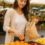 6 Pack Reusable Produce Bags, Cotton Mesh Produce Bags (2L+2M+2S), Double-Stitched with Tare Weight, Eco-Friendly Washable Drawstring Bags for Grocery Shopping, Vegetables, Fruits & Bulk Food Storage - Image 10