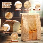 250 Pack Kraft Paper Bread Bags for Homemade Sourdough Bread Bag with Clear Window 13.7 x 8.2 x 3.5 Large Bakery Packaging for Treat Storage Gift Giving with Seal Sticker - Image 4