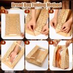 250 Pack Kraft Paper Bread Bags for Homemade Sourdough Bread Bag with Clear Window 13.7 x 8.2 x 3.5 Large Bakery Packaging for Treat Storage Gift Giving with Seal Sticker - Image 8