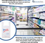 ASSUREPAK Easy Open HDPE Plastic Bag - 500 Bags/case - American Flag White T-Shirt Bag -1/6 BBL 11.5"x 6.5"x 21" - 18 microns - For Retail, Groceries, Merchandise, Convenience Store - Image 6