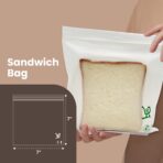 Sandwich Bags 200ct 7" x 7" – Durable, Leakproof, Freezer-Safe, Food Storage Bags – Eco-Friendly Plant-Based Reusable Alternative for Snacks and Meal Prep | Air Tight, Freezer Safe, BPA Free, NON GMO - Image 4