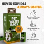 Doggy Do Good Landfill-Friendly Poop Bags | Dog Waste Bags Made with 50% Recycled Plastic + 15% Biobased Material | Unscented, Thick, Leak-Proof, Easy Open | Standard Size | 180 Count - Image 6