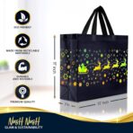 Nush Nush Festive Large Christmas Bags for Gifts - Set of 12 Large Christmas Gift Bags with Handles (4 Each of Blue, Green and Red Colors) - Reusable Gift Bag for Holiday Gifts, Presents - 13x5x11 - Image 7