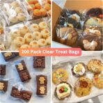SUREHOME Cookie Bags with Seal, 200 Pcs 5x6 Inch Clear Self Sealing Cellophane Bags for Cookie Packaging Resealable Cello Treat Bag Plastic Individual Cookies Bag for Gift Giving Favors Candy Wrappers - Image 6