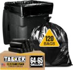Tasker 65 Gallon Trash Bags Heavy Duty | 120 Count | Extra Large 64 Gallon Trash Bags for Toter | Garbage Bag 65 Gallon Trash Can Liners - Image 2