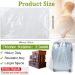 Fainne 10 Pack Extra Large Clear Plastic Storage Bags 32 x 48 Inch 3.94 Mils Giant Jumbo Moving Flat Plastic Storage Bags for Clothes Packing Luggage Suitcase Furniture Comforter Bike Blanket - Image 3