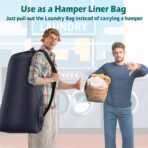 Heavy Duty Laundry Bag 2 Pack XL Nylon Laundry Bags with Straps, Washable Large Dirty Clothes Organizer with Drawstring Closure, Travel Washing Bag Fit a Laundry Hamper or Basket - Image 5