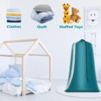 Heavy Duty Laundry Bag 2 Pack XL Nylon Laundry Bags with Straps, Washable Large Dirty Clothes Organizer with Drawstring Closure, Travel Washing Bag Fit a Laundry Hamper or Basket - Image 8