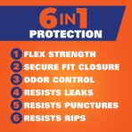 Hefty Ultra Strong 30 Gallon Trash Bags, Large Trash Bags, Multipurpose, Break Resistant Drawstring Closure, Resists Leaks, Punctures, and Tears, Black, Fabuloso Watermelon Scent, 50 Bags - Image 3