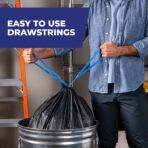 Hefty Ultra Strong 30 Gallon Trash Bags, Large Trash Bags, Multipurpose, Break Resistant Drawstring Closure, Resists Leaks, Punctures, and Tears, Black, Fabuloso Watermelon Scent, 50 Bags - Image 6