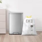 EKO 13 Gallon / 40-60 Liter, 60 Count Drawstring Trash Bags, Extra-Strong Unscented Garbage Bags, Easy-Dispense Roll for Kitchen & Household Use, Leak-Resistant, Code F, White - Image 4