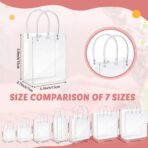 LEIFIDE 50pcs Clear Plastic Gift Bags with Handles PVC Reusable Transparent Totes Bags for Goodie Candy School Birthday Party(5.1 x 5.9 x 2.7 Inch) - Image 4