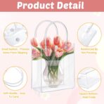 LEIFIDE 50pcs Clear Plastic Gift Bags with Handles PVC Reusable Transparent Totes Bags for Goodie Candy School Birthday Party(5.1 x 5.9 x 2.7 Inch) - Image 5