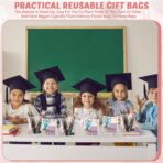 LEIFIDE 50pcs Clear Plastic Gift Bags with Handles PVC Reusable Transparent Totes Bags for Goodie Candy School Birthday Party(5.1 x 5.9 x 2.7 Inch) - Image 6