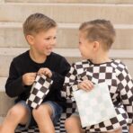 Tiny Twinkle Reusable Snack Bags for Kids – 3 Pack Snack Pouches & Sandwich Bag for Toddlers – Machine Washable, Mess-Proof for Lunch & Travel (Sage Checkers) - Image 4