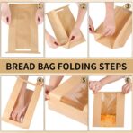 120 Bread Bags for Homemade Bread, Sourdough Bread Bag with Window 14" X 8.3" X 3.5" Large Paper Bakery Bags with Tin Tie Tab Lock Stickers for Food Cookies Packaging Storage - Image 5