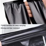 Black Plastic T-shirt Bags 100 Pack 12.6'' x 6.5" x 21" Black Bag for Grocery Shopping Home Supermarket Restaurants - Image 5