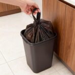 Black Plastic T-shirt Bags 100 Pack 12.6'' x 6.5" x 21" Black Bag for Grocery Shopping Home Supermarket Restaurants - Image 7