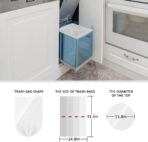 13 Gallon 80 Count Tall Kitchen Trash Bags 10 Gal 12 Gal 13 Gal fit 50 Liters Garbage Bags by Teivio, Waste Basket Bags,Bathroom Trash Can Bin Liners, Plastic Bags for home office kitchen, Clear - Image 3