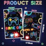 Video Game Party Favor Bags - 50Pcs Neon Video Gaming Goody Candy Treat Gifts Bags, Game on Theme Party Decorations for Kids Boys Girls Birthday Supplies - Image 3
