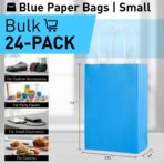 SUNCOLOR 24-Pack Blue Gift Bags with Handles – 8" Goodie Bags for Party Favor Bags, Baby Showers, Birthdays & Special Occasions (Blue) - Image 3