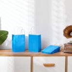 SUNCOLOR 24-Pack Blue Gift Bags with Handles – 8" Goodie Bags for Party Favor Bags, Baby Showers, Birthdays & Special Occasions (Blue) - Image 6