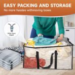 CONGREGATE 8 Pack Extra Large Moving Bags with Zippers and Carrying Handles, Heavy-Duty Storage Tote Moving Boxes for Space Saving, Semi-Transparent 97L/25.6Gal (28.7"x13.7"x15") - Image 5