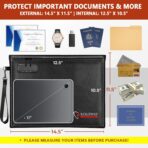 ROLOWAY Fireproof Document Bag (14.5 x 11.5 inch), 6400℉ Fireproof Money Bag with Zipper for Cash, Fire Safe Money Pouch with Lock (Black) - Image 3