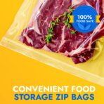 Large 12" x 15" Reclosable Poly Zip Seal Lock Bags, 8 Mil Thickness, Pack of 5 Clear Resealable Bags with Extra Durability, Waterproof Heavy-Duty - Image 7