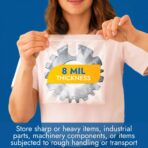 Large 12" x 15" Reclosable Poly Zip Seal Lock Bags, 8 Mil Thickness, Pack of 5 Clear Resealable Bags with Extra Durability, Waterproof Heavy-Duty - Image 8