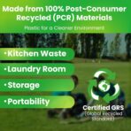 Large Trash Bag 13 Gallon Tall Drawstring 100% Post-Consumer Recycled Garbage Bag Waste Bag for Kitchen Office (120 Count, 0.7 Mil) - Image 6
