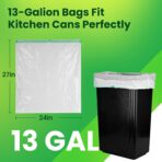 Large Trash Bag 13 Gallon Tall Drawstring 100% Post-Consumer Recycled Garbage Bag Waste Bag for Kitchen Office (120 Count, 0.7 Mil) - Image 8
